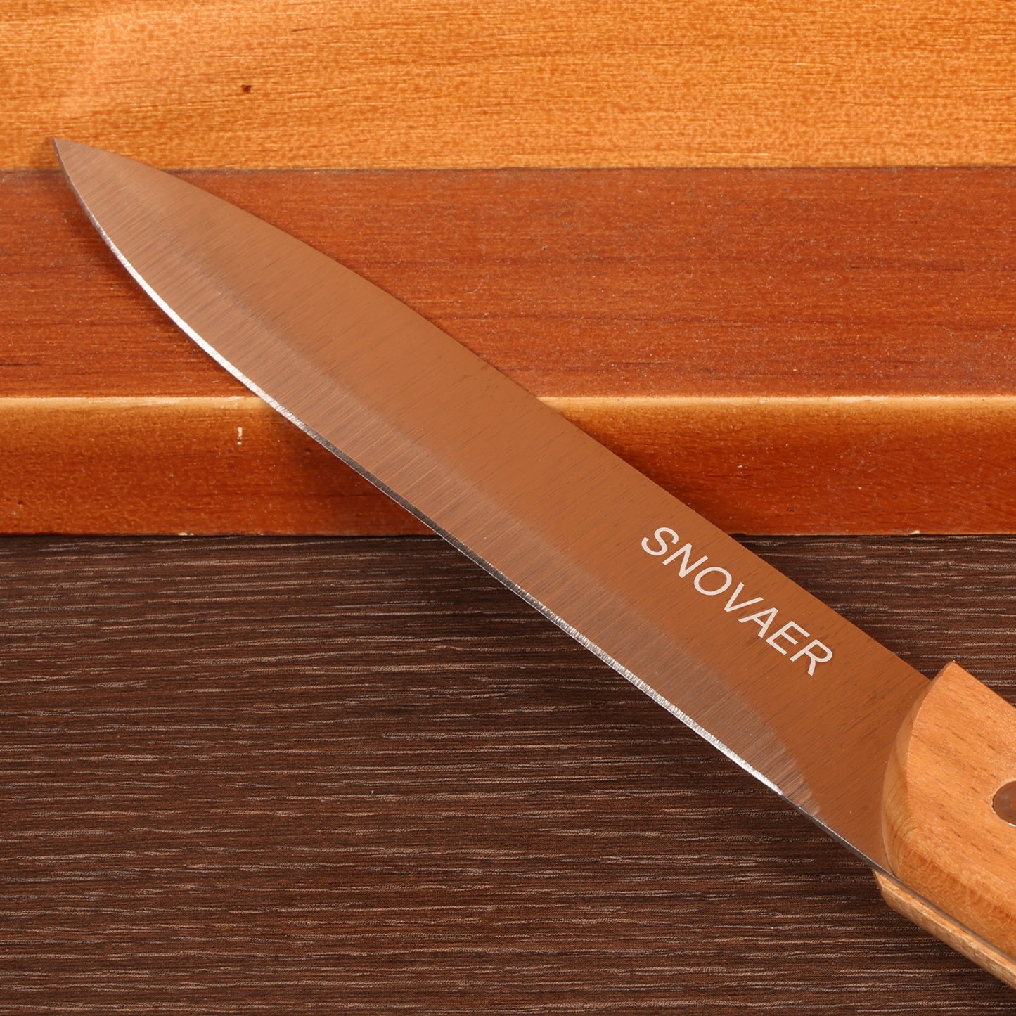 SNOVAER 5 Inch Kitchen Utility Knife, Ultra Sharp High Carbon Stainless Steel Knife for Fruit and Vegetable Cutting with Wooden Handle