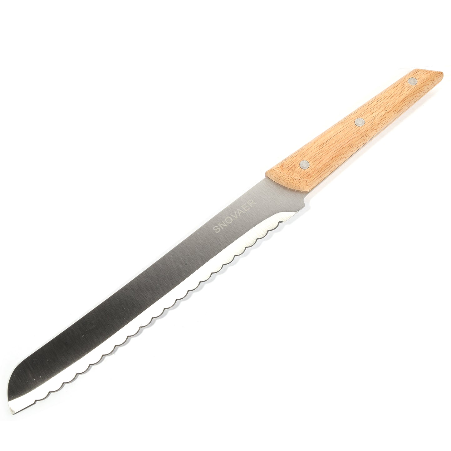 SNOVAER 8 Inch Bread KnifeUltra Sharp Knife Wave Edge - Forged Premium HC Stainless Steel, Serrated Bread Knife for Homemade Bread and Sourdough Bread, Wood Handle