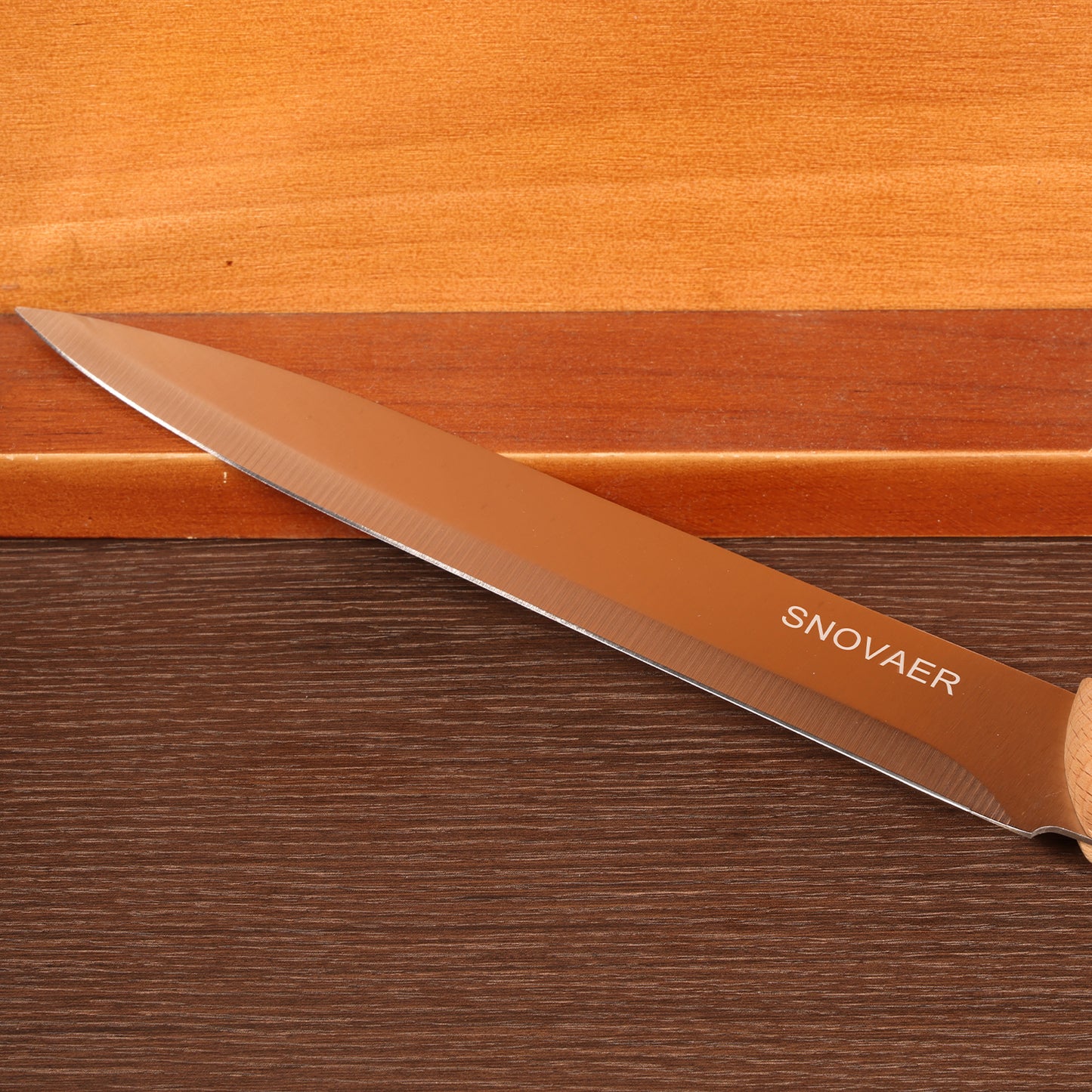 SNOVAER 8 Inch Carving Knife for Meat, Razor Sharp Steel Meat Knife, Meat Cutting Knife, Long Knife with Ergonomic Handle